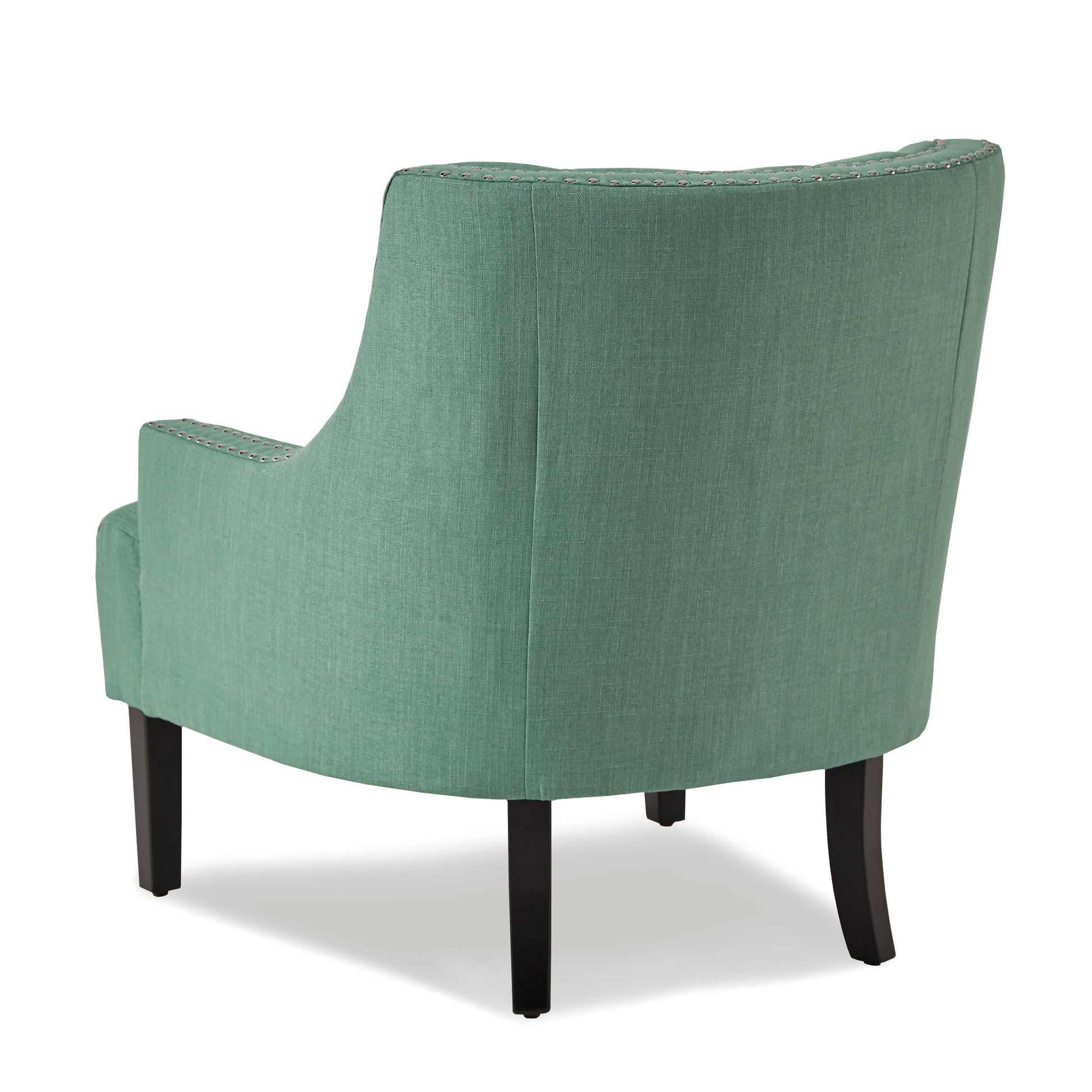 Modern Traditional Accent Chair Button Tufted Teal Textured Fabric Upholstery Solid Wood 1Pc Living Room Furniture Teal Primary Living Space Modern,Traditional Solid Wood