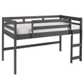 Grey Twin Loft Bed With Reversible Ladder Twin Grey Wood Gray Bedroom Bunk Wood