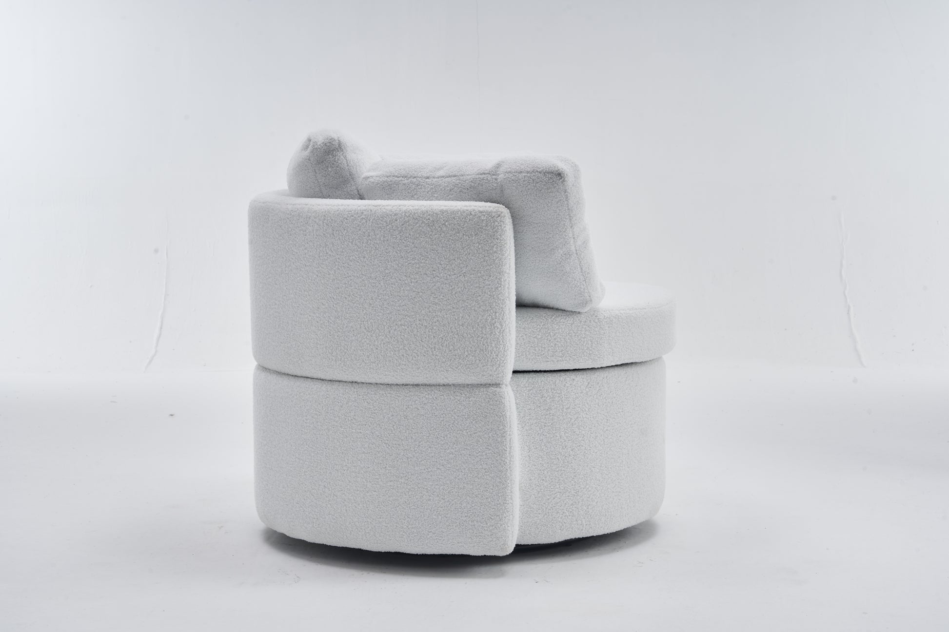 029 Teddy Fabric Swivel And Storage Chair With Back Cushion For Living Room,Ivory Ivory Primary Living Space Modern Foam Teddy