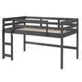 Grey Twin Loft Bed With Reversible Ladder Twin Grey Wood Gray Bedroom Bunk Wood
