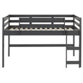 Grey Twin Loft Bed With Reversible Ladder Twin Grey Wood Gray Bedroom Bunk Wood