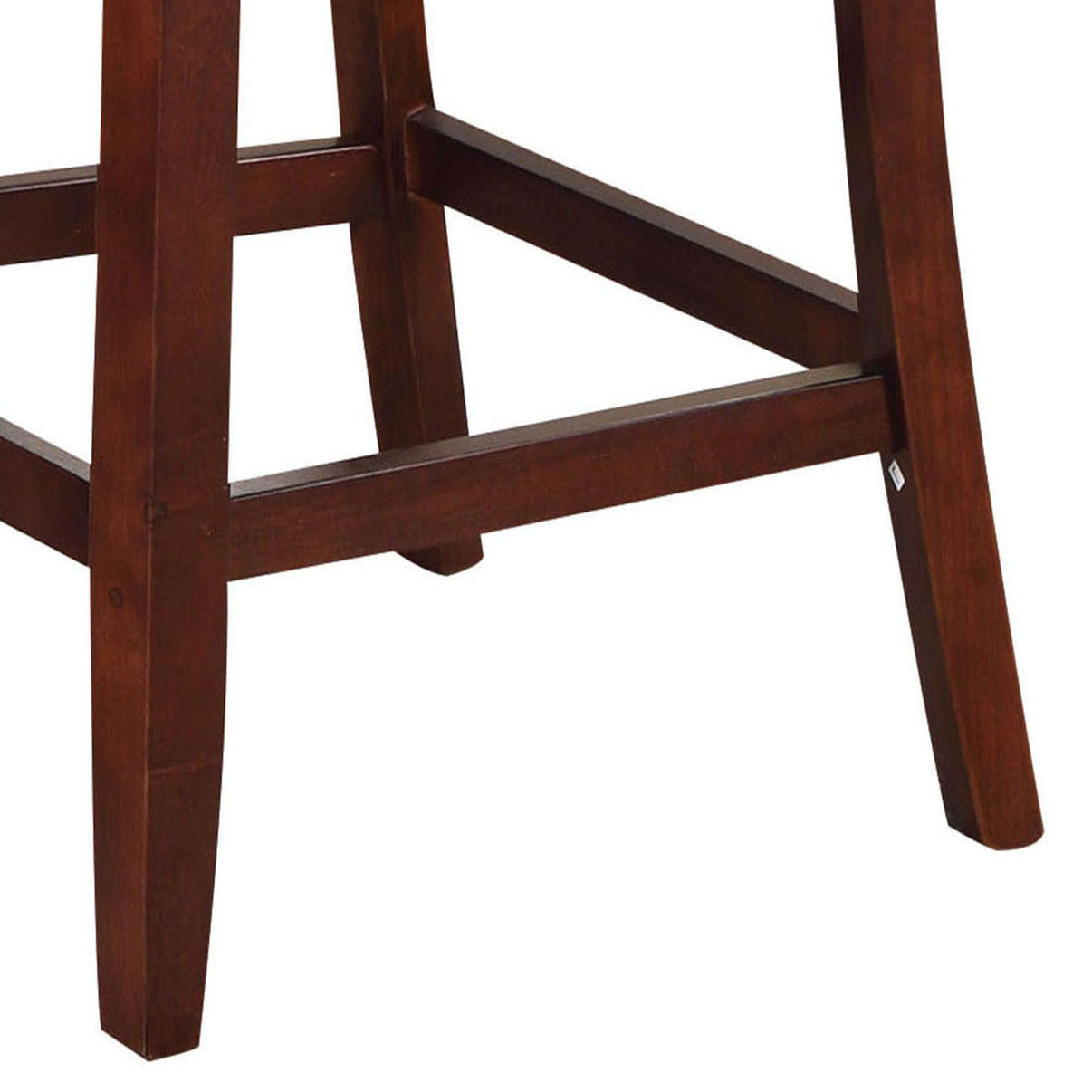 Espresso And Walnut Counter Height Stools Set Of 2 Espresso Dining Room Rectangular Solid Back Set Of 2 Faux Leather