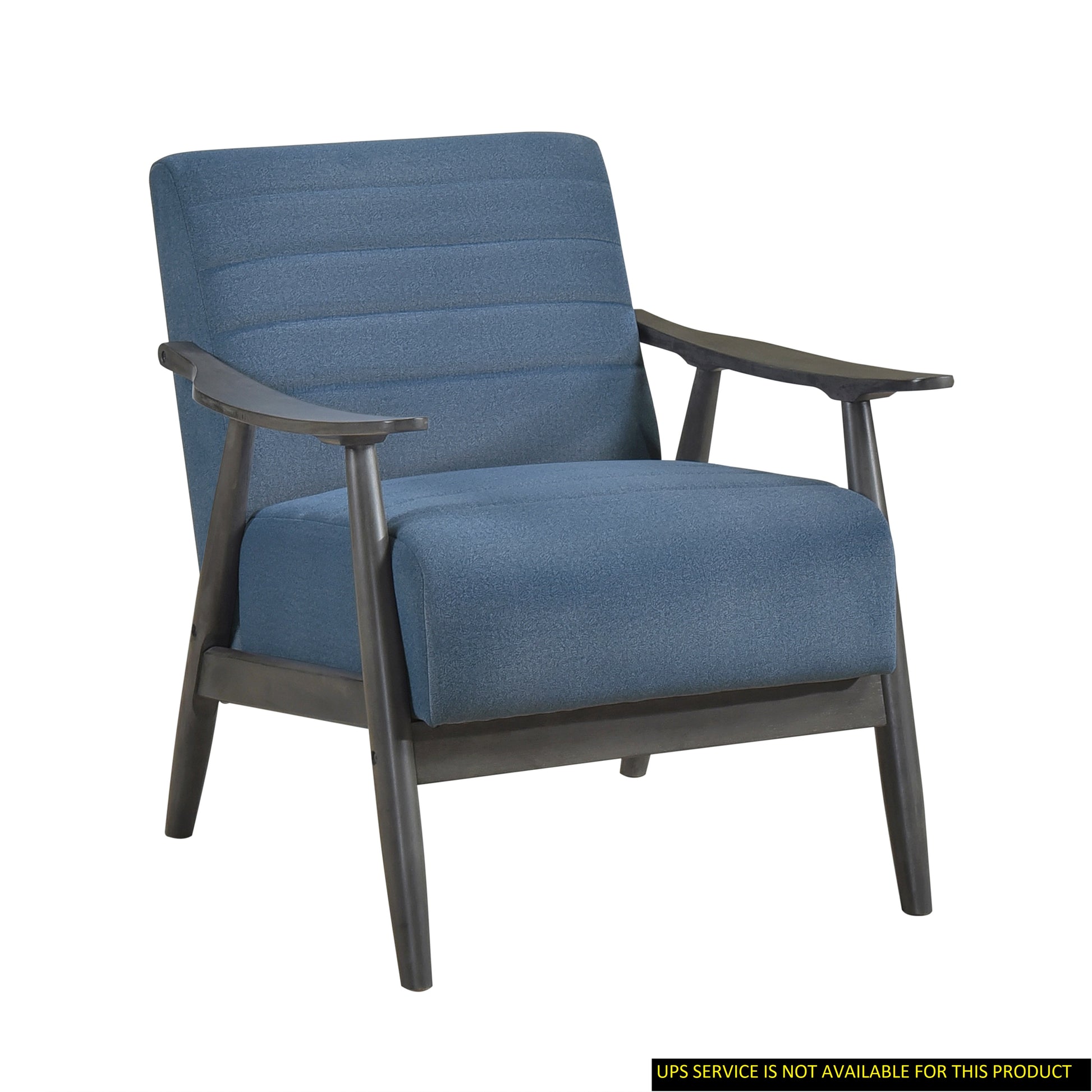 Casual Transitional Accent Chair 1Pc Blue Fabric Upholstery Dark Gray Frame Solid Wood Living Room Furniture Blue Casual,Transitional Solid Wood