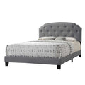 Grey Upholstered Queen Bed Box Spring Required Queen Grey Wood Bedroom Panel Fabric
