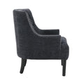 Modern Traditional Accent Chair Black Chenille Upholstery Button Tufted Solid Wood 1Pc Living Room Furniture Black Primary Living Space Modern,Traditional Solid Wood