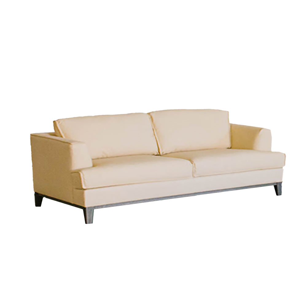 Aspen Cream Top Grain Leather Sofa Cream Wood Leather 3 Seat