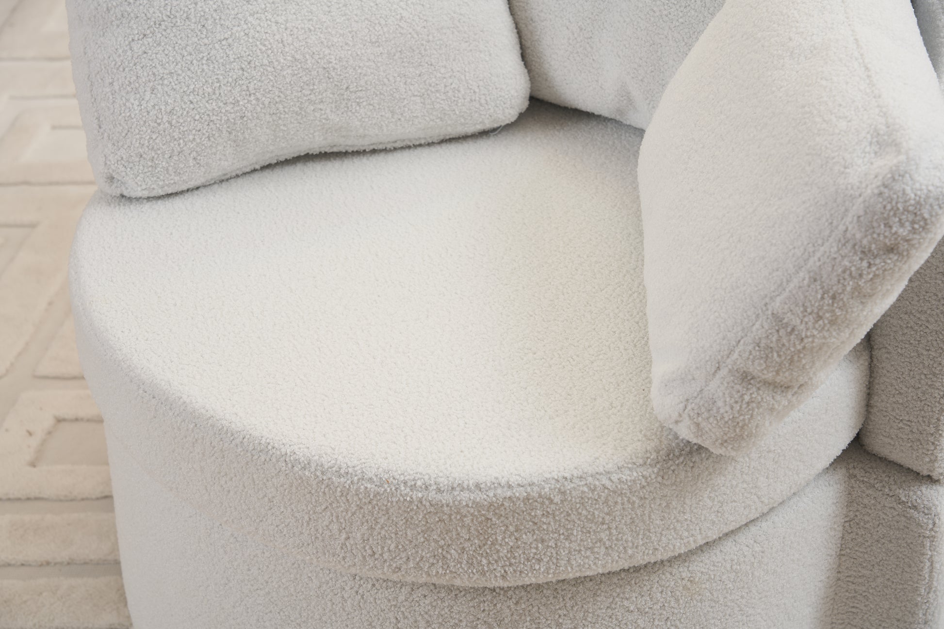 029 Teddy Fabric Swivel And Storage Chair With Back Cushion For Living Room,Ivory Ivory Primary Living Space Modern Foam Teddy
