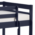 Navy Blue Twin Loft Bed With Reversible Ladder Twin Navy Blue Wood Bedroom Bunk Wood