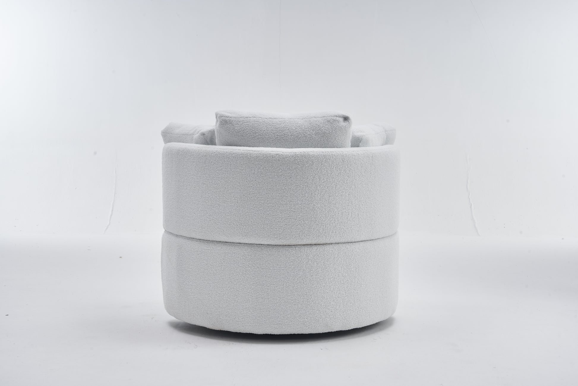 029 Teddy Fabric Swivel And Storage Chair With Back Cushion For Living Room,Ivory Ivory Primary Living Space Modern Foam Teddy
