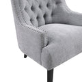 Modern Traditional Accent Chair Gray Chenille Upholstery Button Tufted Solid Wood 1Pc Living Room Furniture Gray Primary Living Space Modern,Traditional Solid Wood