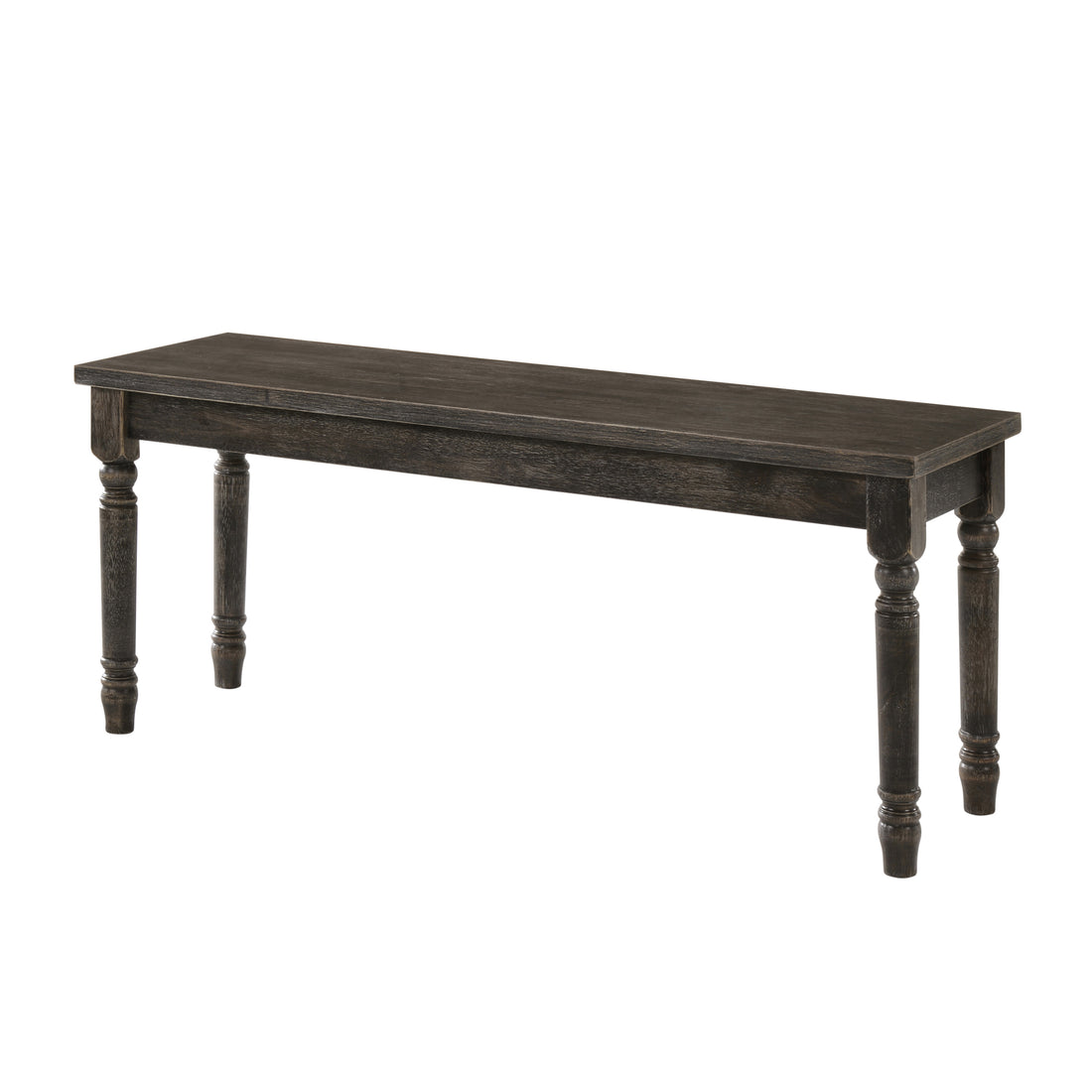 Weathered Grey Bench With Turned Leg Grey Gray Dining Room Rectangular Wood