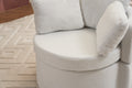 029 Teddy Fabric Swivel And Storage Chair With Back Cushion For Living Room,Ivory Ivory Primary Living Space Modern Foam Teddy