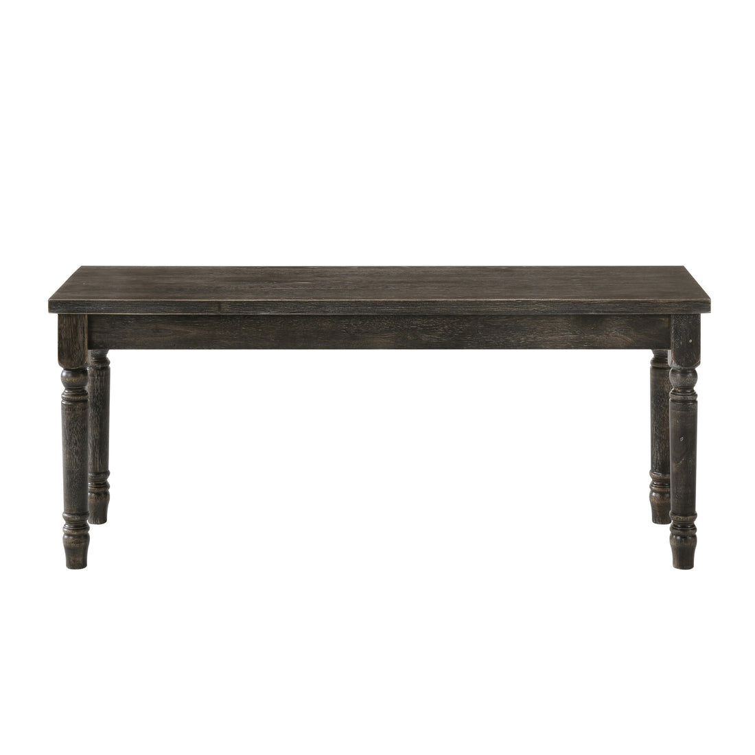 Weathered Grey Bench With Turned Leg Grey Gray Dining Room Rectangular Wood