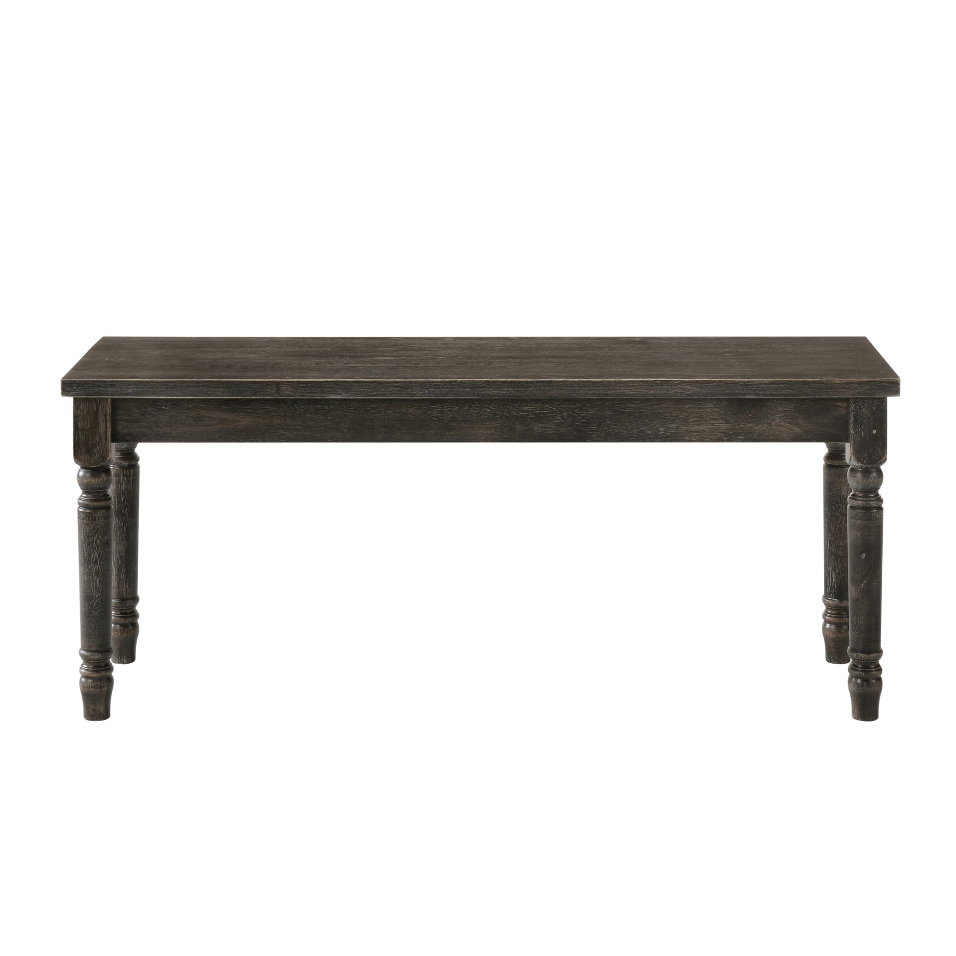 Weathered Grey Bench With Turned Leg Grey Gray Dining Room Rectangular Wood