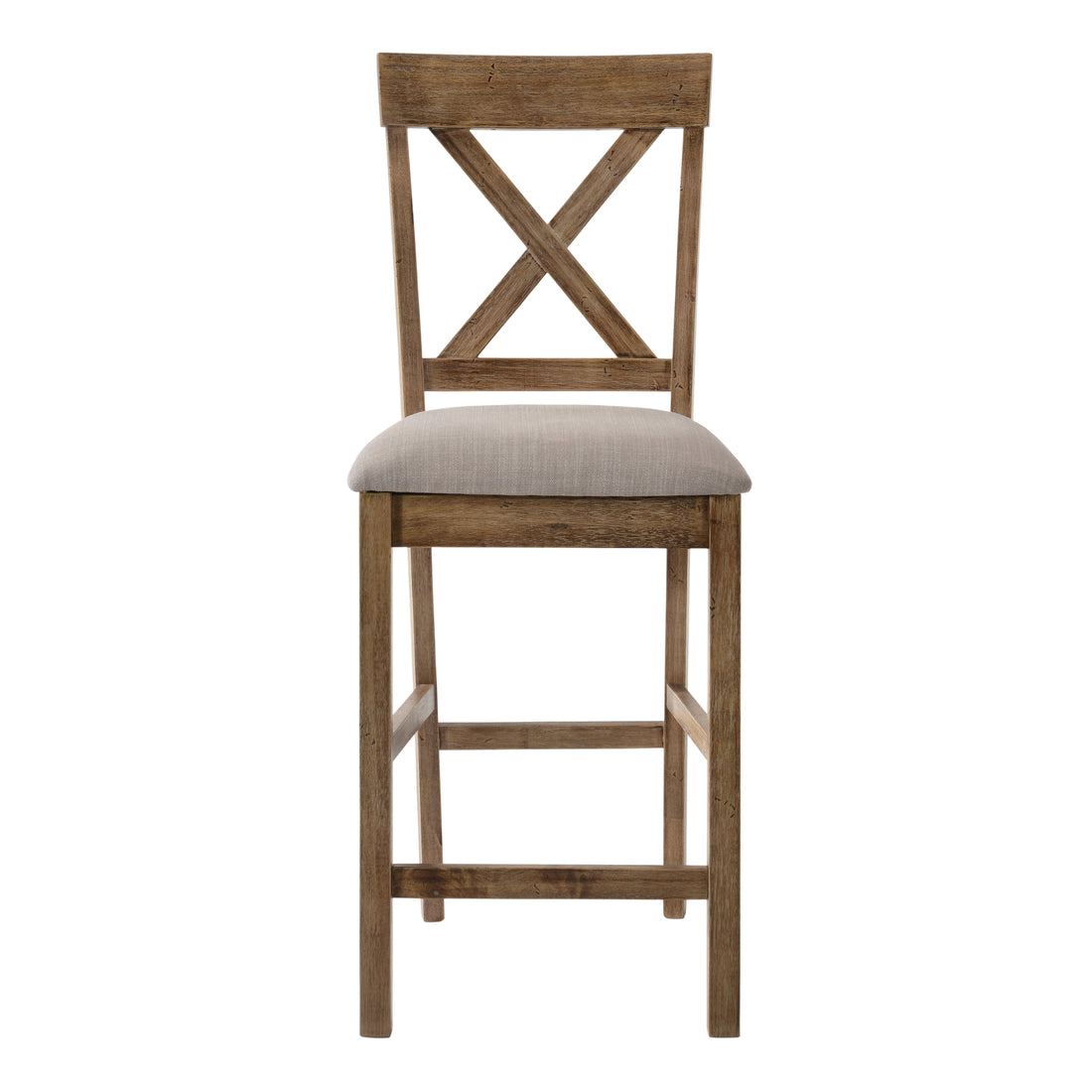 Tan And Weathered Oak Counter Height Stools With