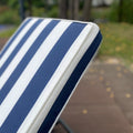 2Pcs Outdoor Lounge Chair Cushion Replacement Patio Funiture Seat Cushion Chaise Lounge Cushion Blue White Stripe Blue Polyester