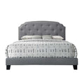 Grey Upholstered Queen Bed Box Spring Required Queen Grey Wood Bedroom Panel Fabric