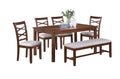 Dining Room Furniture Modern 6Pcs Set Dining Table 4X Side Chairs And A Bench Solidwood Unique Design Back Chair Wood Color Wood Dining Room Bench Seating Birch Rectangular Dining Table With Chair And Bench Wood Wood Wood Seats 6 60 Inches