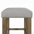 Grey And Oak Counter Height Stools Set Of 2 Cushion Solid Grey Brown Dining Room Foam Rectangular Transitional Bar Stools Set Of 2 Wood