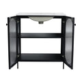 30 Inch Freestanding Bathroom Vanity With Ceramic Sink Black 2 Bathroom Freestanding Modern Steel