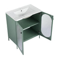 30 Inch Freestanding Bathroom Vanity With Ceramic Sink Mint Green 2 Bathroom Freestanding Modern Steel