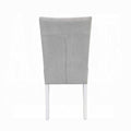 Grey And White Tufted Back Side Chairs Set Of 2 Solid Grey White Dining Room Foam Rectangular Glam Side Chair Solid Back Set Of 2 Velvet