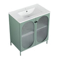 30 Inch Freestanding Bathroom Vanity With Ceramic Sink Mint Green 2 Bathroom Freestanding Modern Steel