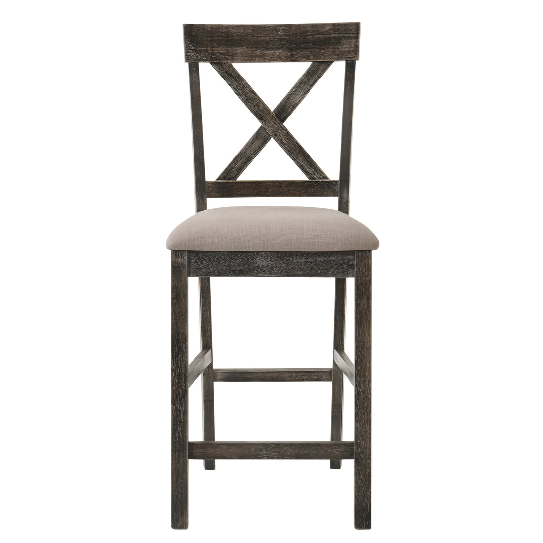 Tan And Weathered Grey Counter Height Stools With Cross Back Set Of 2 Grey Gray Dining Room Rectangular Side Chair Cross Back Set Of 2 Wood