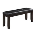 Black And Espresso Bench With Tufted Cushion Cushion Black Brown Espresso Dining Room Foam Wood