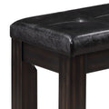 Black And Espresso Bench With Tufted Cushion -