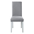 Grey And Antique White Parson Chairs Set Of 2 Grey White Primary Living Space Modern Linen