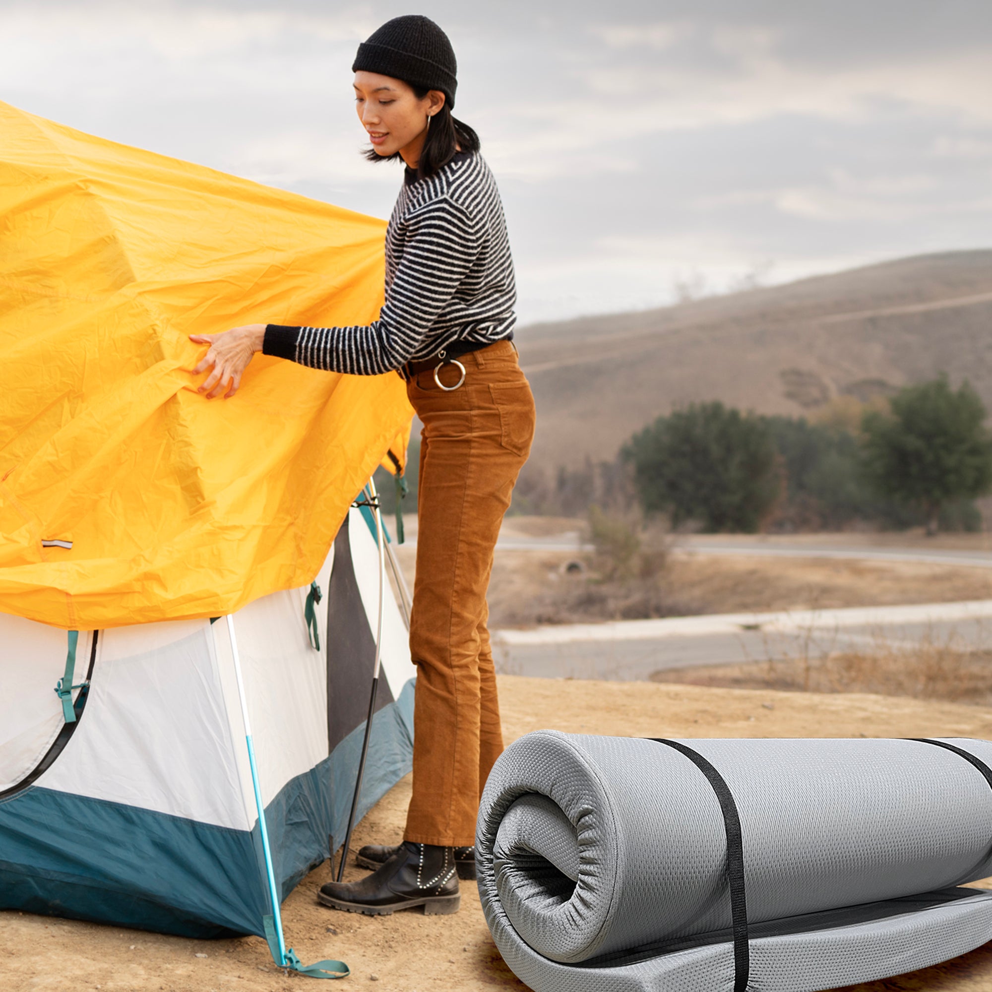 Waxed Canvas Bedroll Best Camping Bed Roll Memory Foam Camping