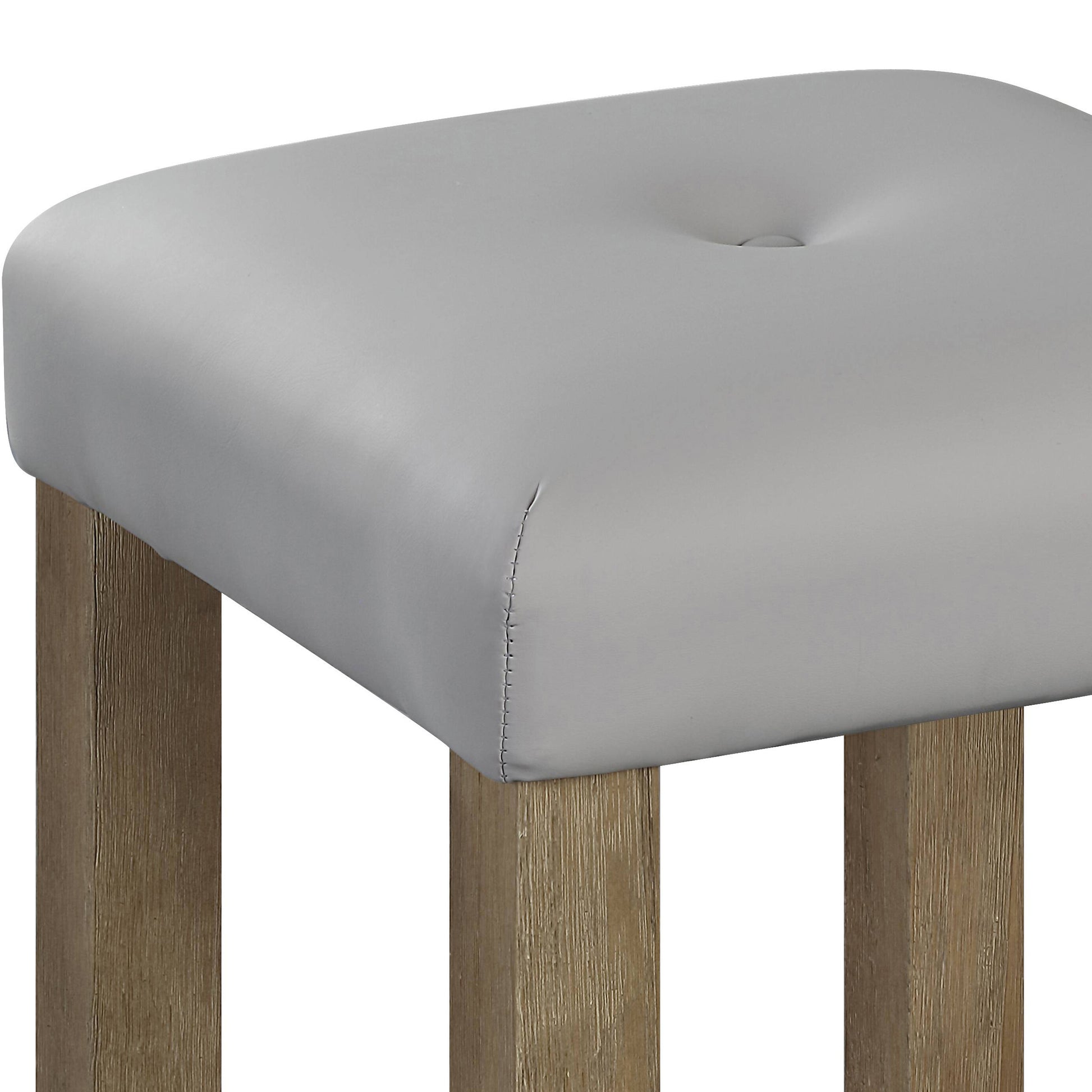 Grey And Oak Counter Height Stools Set Of 2 Cushion Solid Grey Brown Dining Room Foam Rectangular Transitional Bar Stools Set Of 2 Wood