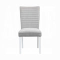 Grey And White Tufted Back Side Chairs Set Of 2 Solid Grey White Dining Room Foam Rectangular Glam Side Chair Solid Back Set Of 2 Velvet