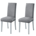 Grey And Antique White Parson Chairs Set Of 2 Grey White Primary Living Space Modern Linen