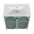 30 Inch Freestanding Bathroom Vanity With Ceramic Sink Mint Green 2 Bathroom Freestanding Modern Steel