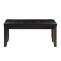 Black And Espresso Bench With Tufted Cushion Cushion Black Brown Espresso Dining Room Foam Wood