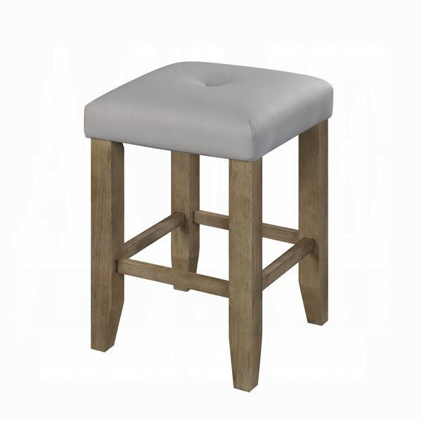 Grey And Oak Counter Height Stools Set Of 2 Cushion Solid Grey Brown Dining Room Foam Rectangular Transitional Bar Stools Set Of 2 Wood