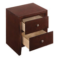 Brown Cherry 2 Drawer Nightstand Cherry 2 Drawers Bedroom Rectangle Contemporary Rubberwood Drawers Cherry Wood