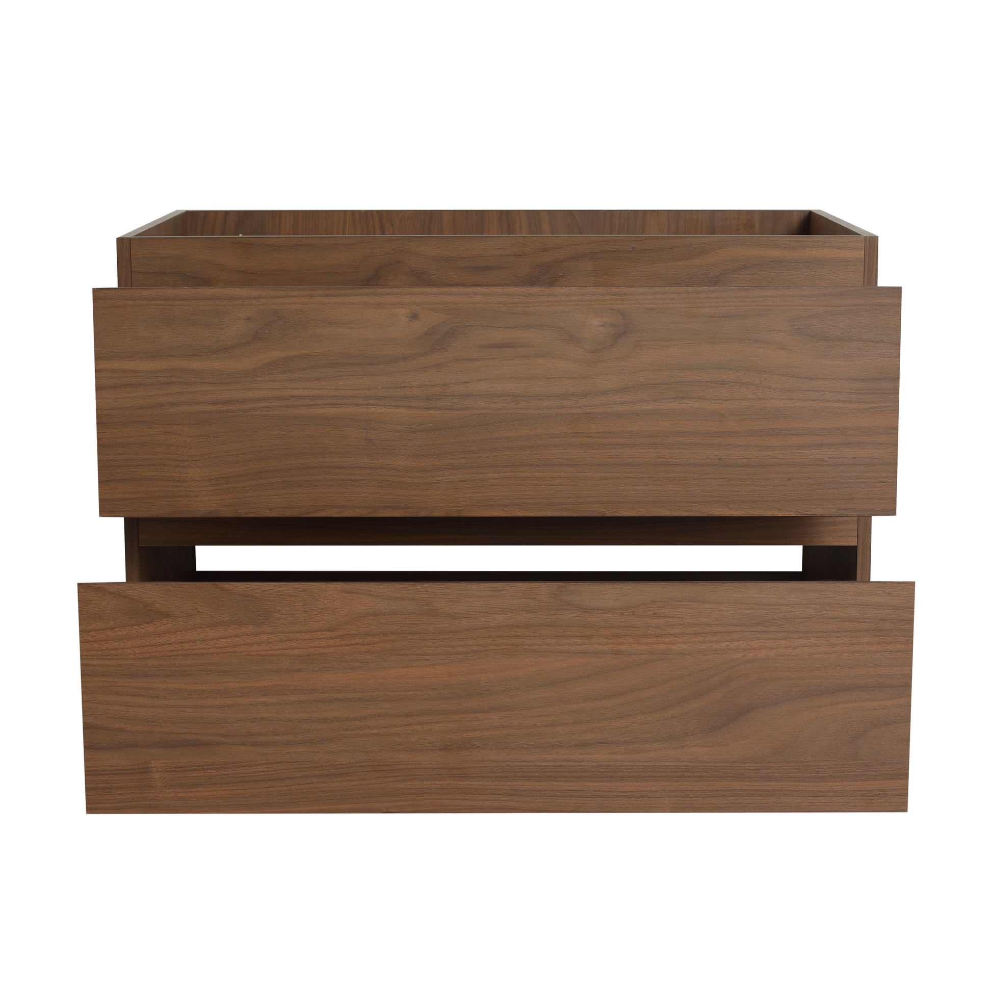 30" Wall Mounted Bathroom Vanity With Resin Sink, 2 Soft Close Drawers, Kd Package 2 Brown Oak Bathroom Wall Mounted Modern Plywood