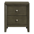 Grey 2 Drawer Nightstand Grey Gray 2 Drawers Bedroom Rectangle Contemporary Rubberwood Drawers Wood