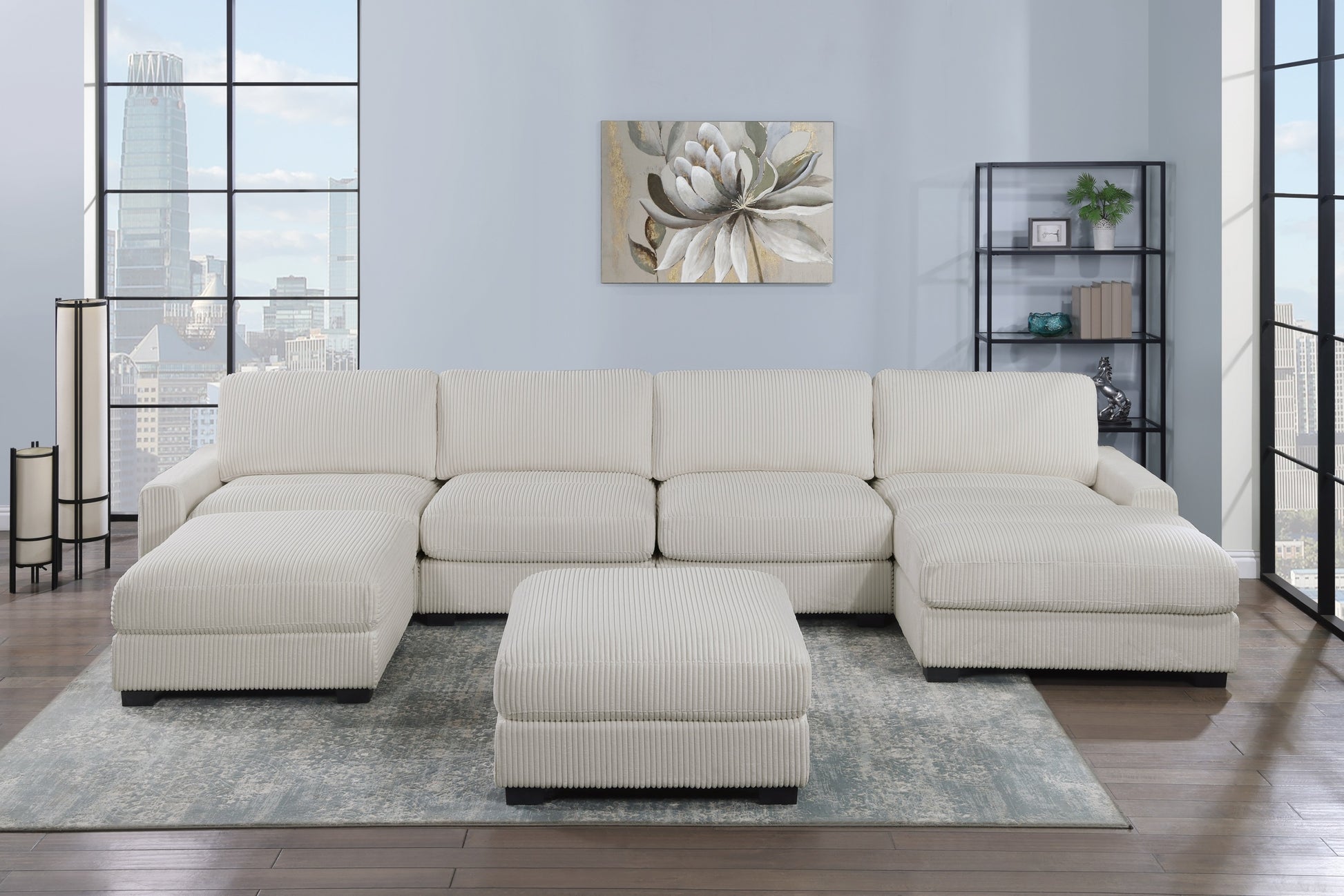 Living Room Furniture Armless Chair Beige Wide Welt Corduroy 1Pc Armless Chair Soft Cushion Wood Legs Beige Primary Living Space Contemporary,Modern Corduroy