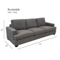 Scottsdale Grey Sofa Grey Wood Polyester Blend 3 Seat