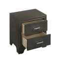 Grey 2 Drawer Nightstand Grey Gray 2 Drawers Bedroom Rectangle Rustic Rubberwood Solid Wood Wood