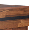 Walnut And Sandy Black 2 Drawer Nightstand Walnut Black 2 Drawers Bedroom Rectangle Modern Drawers Walnut Wood Metal