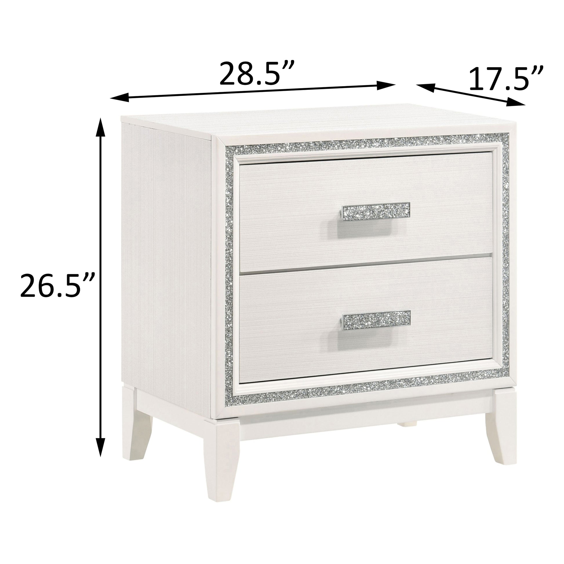 White 2 Drawer Nightstand White White 2 Drawers Bedroom Rectangle Modern Rubberwood Drawers White Wood