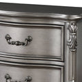 Antique Platinum 2 Drawer Nightstand Antique Gray Gray 2 Drawers Bedroom Rectangle Traditional Felt Lined Drawers Antique Wood