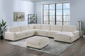 Living Room Furniture Ottoman Beige Wide Welt Corduroy 1Pc Soft Cushion Cocktail Ottoman Wood Legs Beige Primary Living Space Solid Contemporary,Modern Square Corduroy