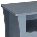 Grey Nightstand With 2 Drawers And Open Shelving Grey Gray 2 Drawers Bedroom Rectangle Drawers Wood