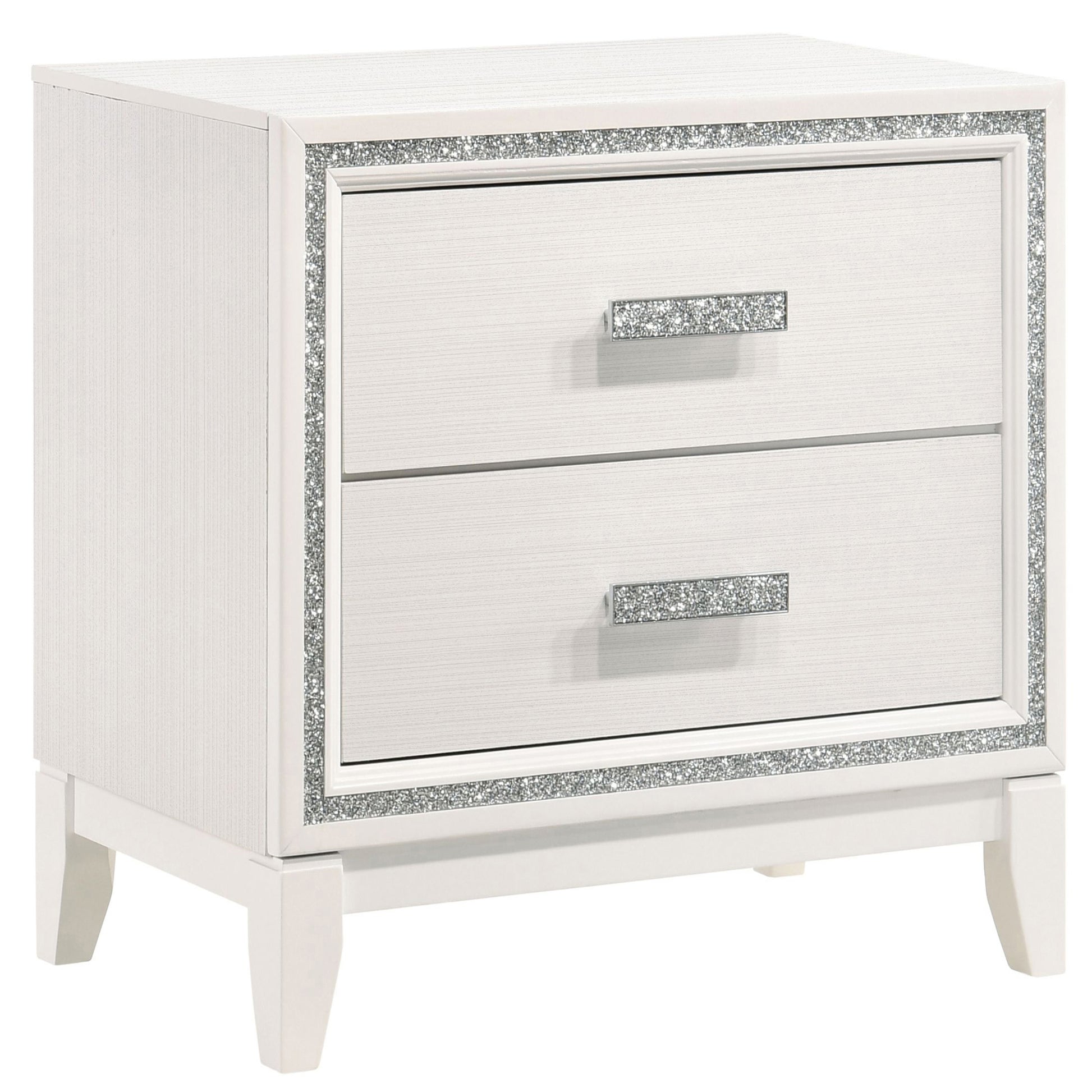 White 2 Drawer Nightstand White White 2 Drawers Bedroom Rectangle Modern Rubberwood Drawers White Wood